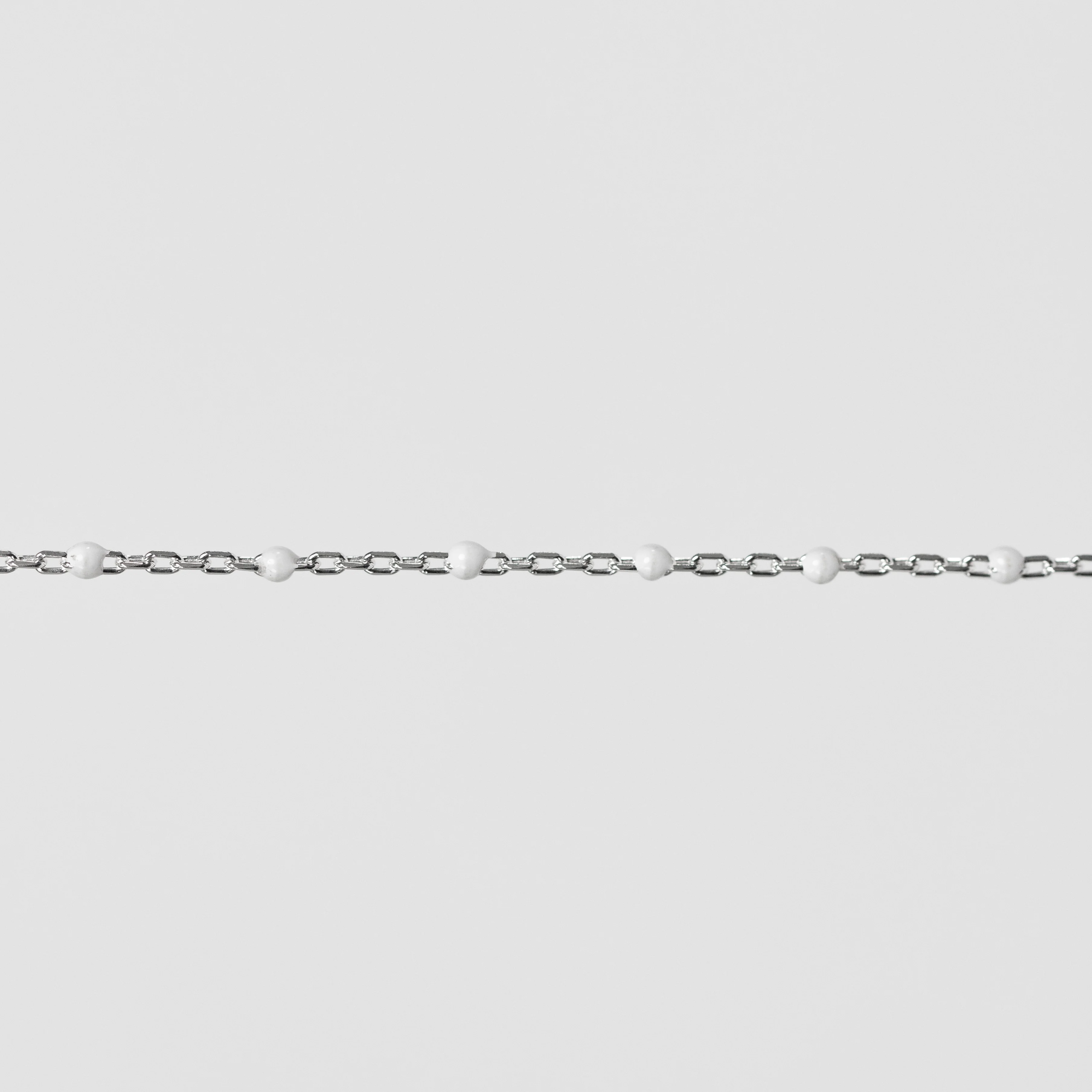 Hazel Permanent Jewelry Chain, DC Cable with Enamel Beads, Available in Silver and Gold Options - Image 3